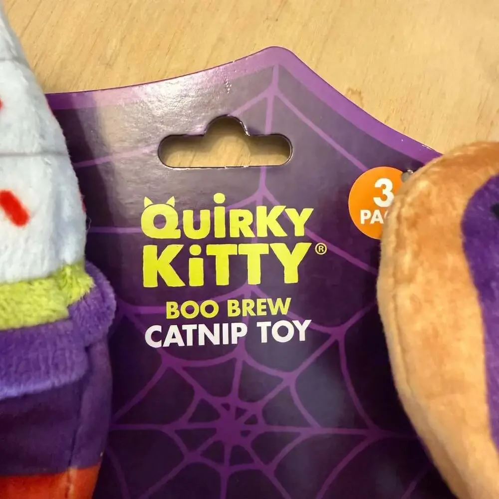 Quirky Kitty Boo Brew Catnip Toy 3-Pack Halloween